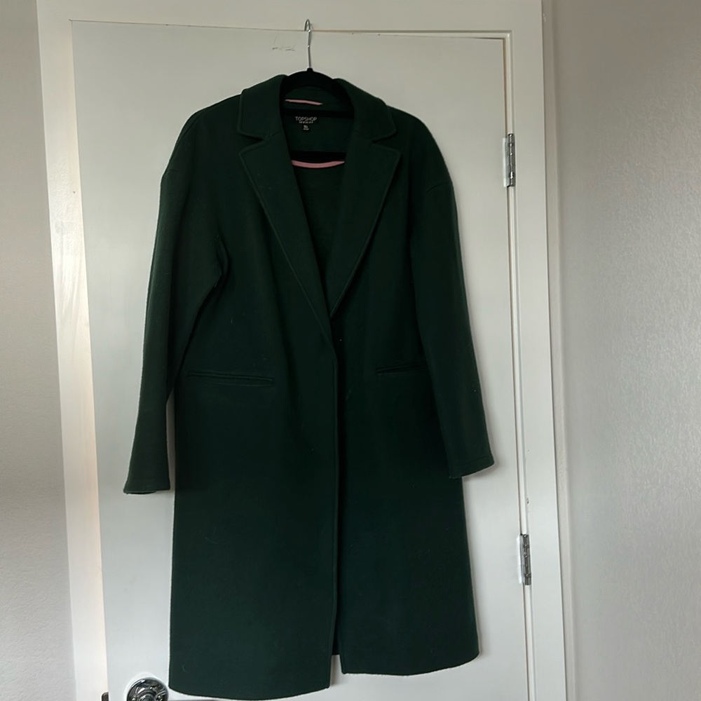 Top shop long green pea coat